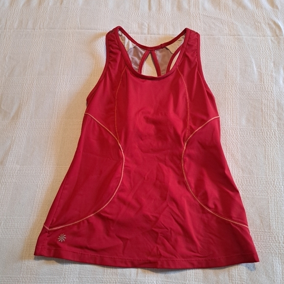 Athleta women's red size Medium racer back tank top - Picture 1 of 5